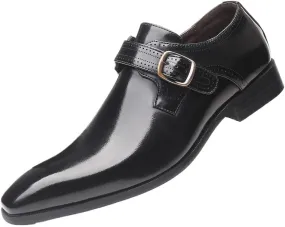 Vintage Man Monk Loafers Buckle Shoes Leather Comfortable Dress Wedding Fashion Party Shoe Mens Business Oxfords Slip-On Flats