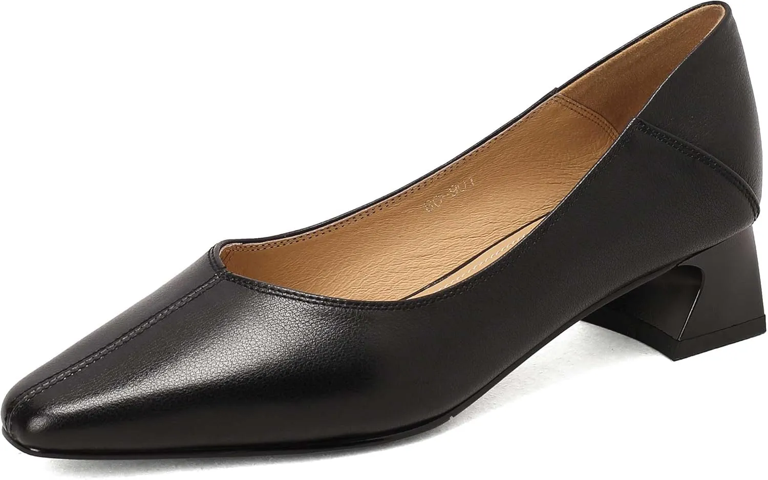 Women's Closed Toe Chunky Heels Low Block Heel Office Work Shoes Slip On Pointed Toe Dress Comfortable Pumps 2 Inch Heel Matte Loafers Shoes