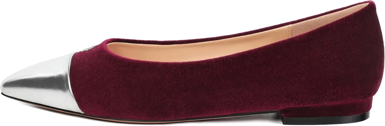Women's Low Heel Pointed Toe Closed Toe Shoes, Elegant and Comfortable Flat Shoes Pumps, Dating Party Banquet Shallow Dress Shoes.