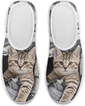 Women's Supportive Running Shoes Cats Casual Outdoor Camping Sneakers Lightweight Elastic Non Slip Tennis Loafers Size 7 White Sole