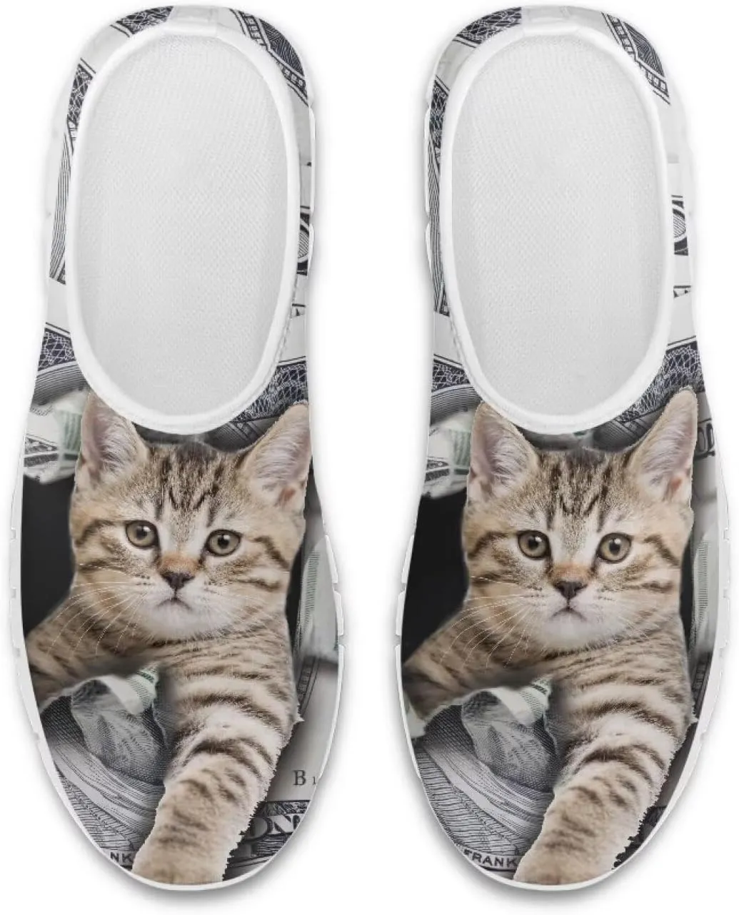 Women's Supportive Running Shoes Cats Casual Outdoor Camping Sneakers Lightweight Elastic Non Slip Tennis Loafers Size 7 White Sole